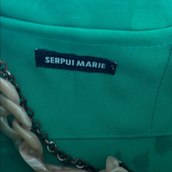 Serpui Marie Woven Green and Orange Convertible Clutch - Picture 2 of 5